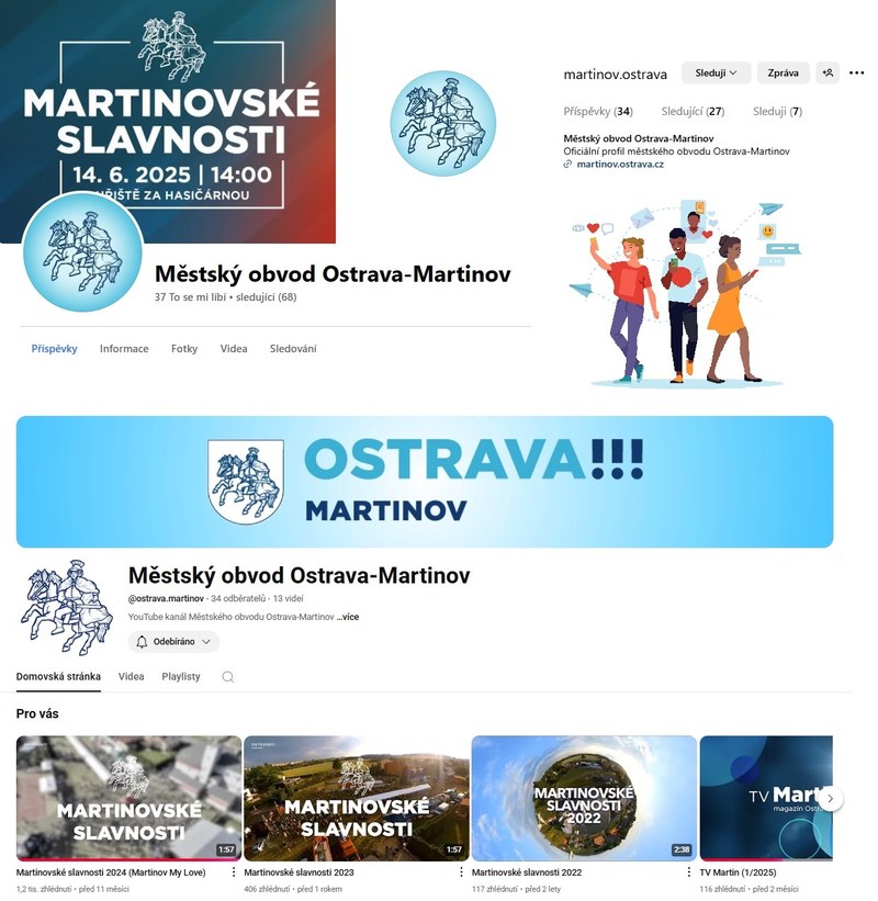 Martinov na sociálních sítích