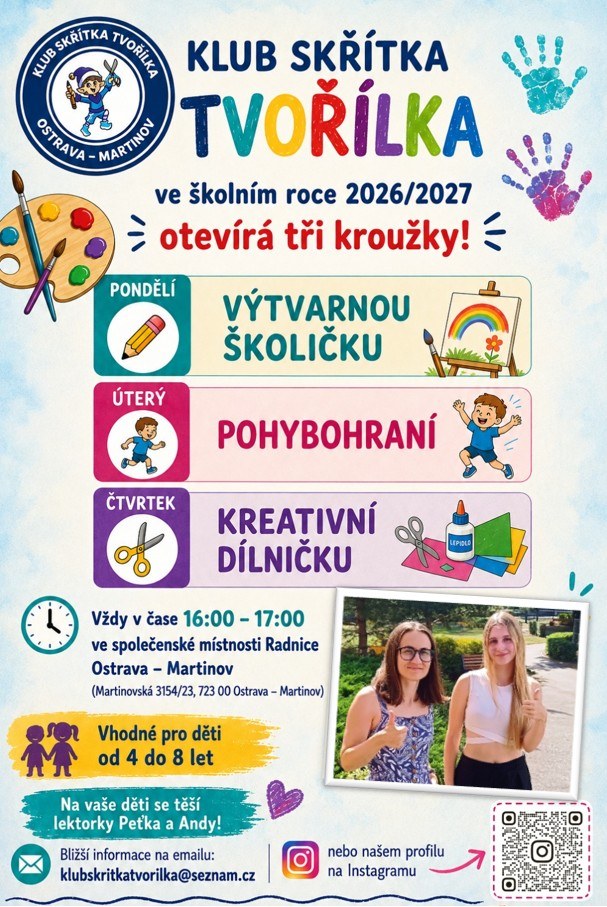 Nabídka kroužků ve školním roce 2026/2027