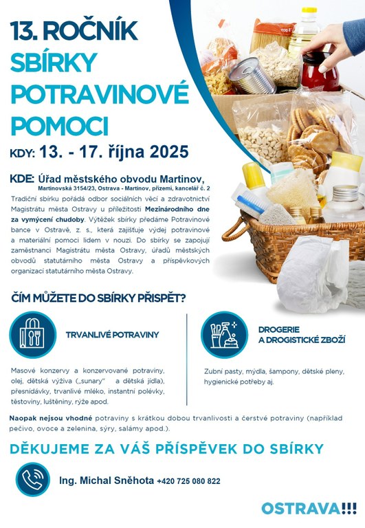 Potravinová sbírka 13. – 17. října 2025