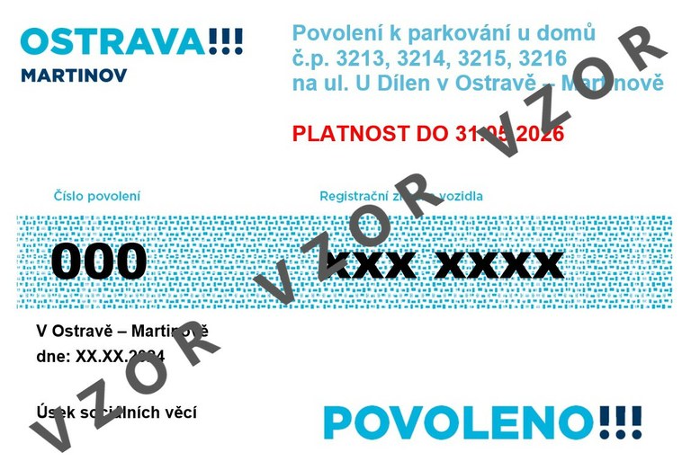 Povolení k parkování se začnou vydávat 3. dubna 2024