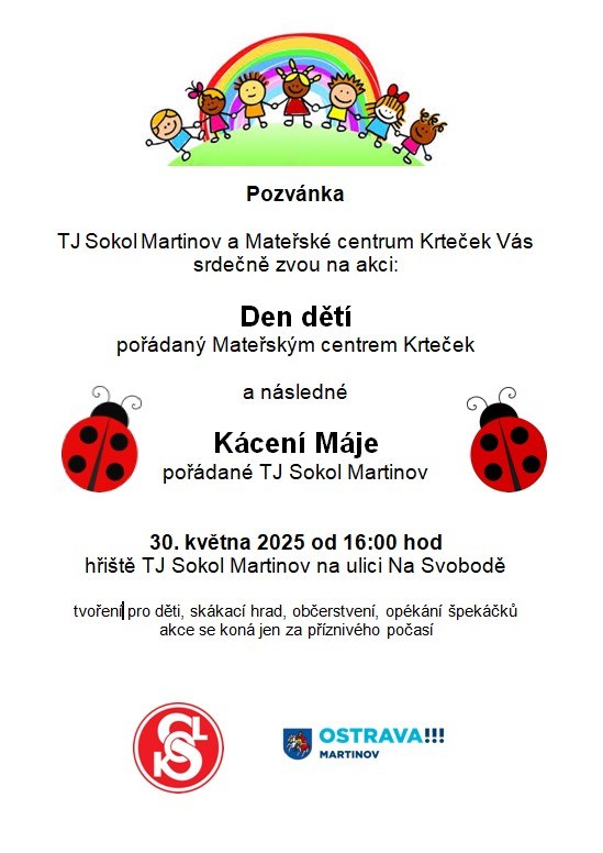 Pozvánka na dětský den a kácení máje