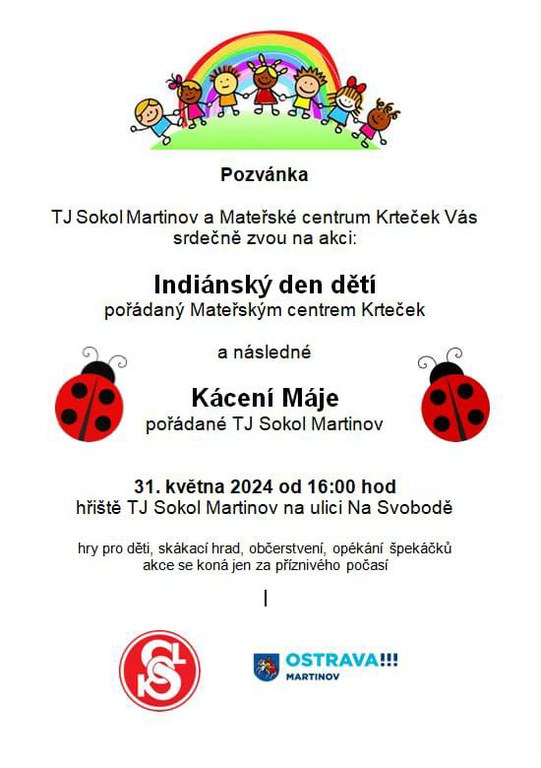 Pozvánka na dětský den a kácení máje