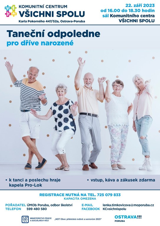 TANEČNÍ ODPOLEDNE PRO DŘÍVE NAROZENÉ