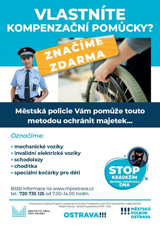 Značení kompenzačních pomůcek syntetickou DNA pomáhá před zloději 